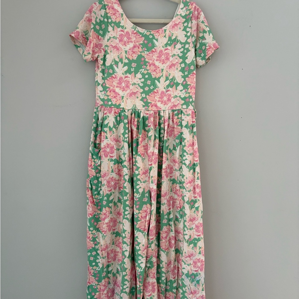 SweetHoney Pink Floral Leggy Romper